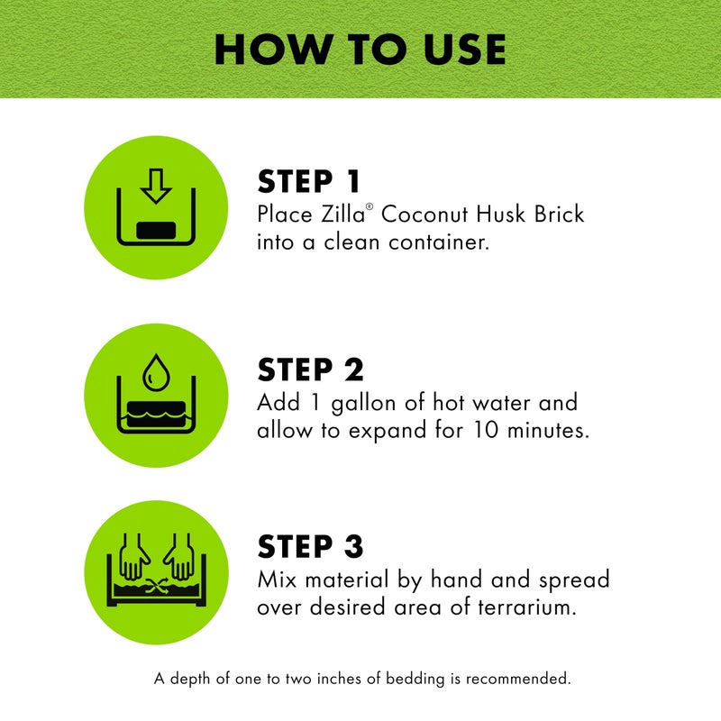 Zilla Coconut Husk Brick, Organic Bedding for Reptiles, Made with 100% Coconut Fiber, Ideal for Tropical Habitats and Egg Incubation - Image 5